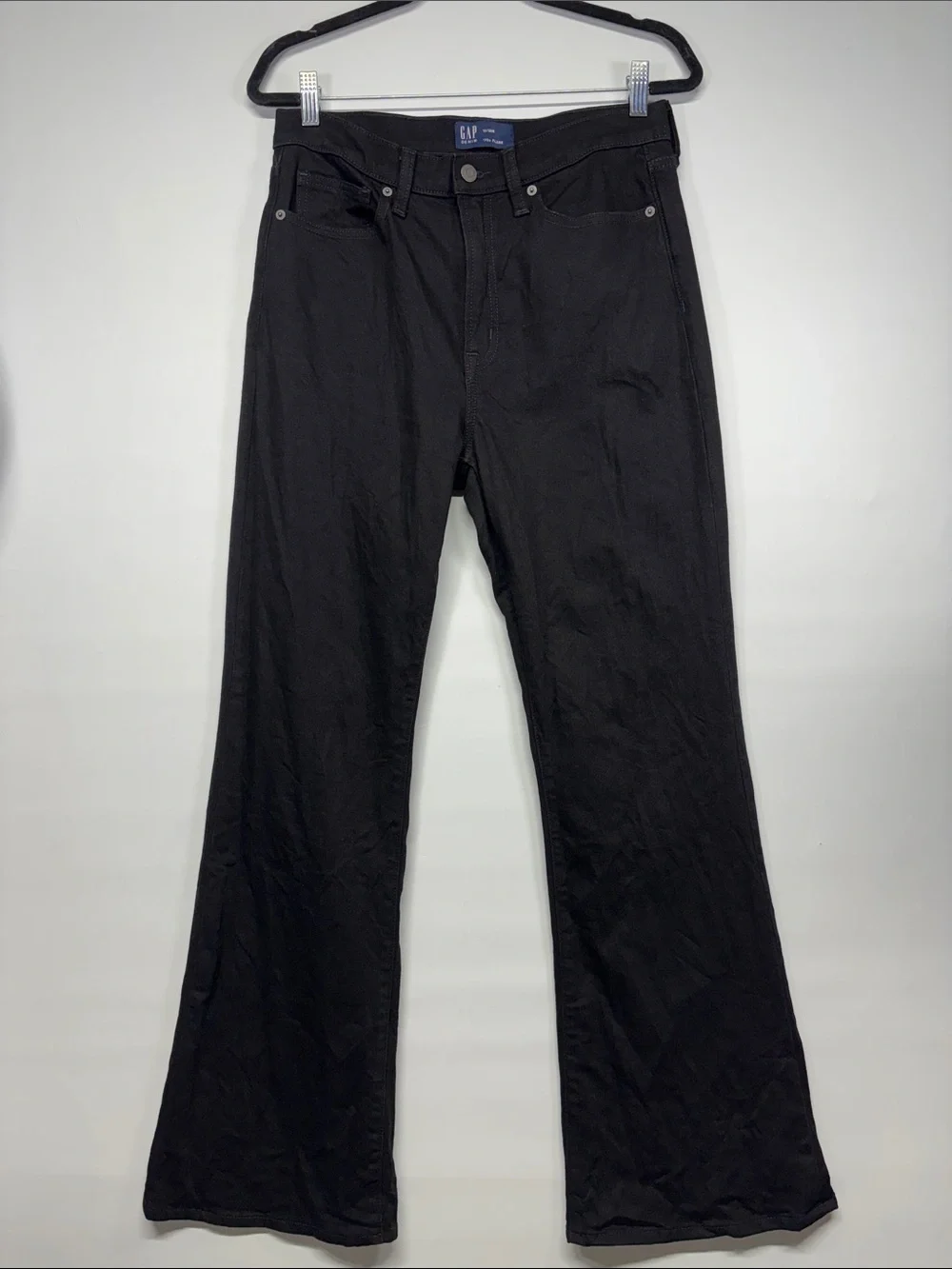 ✨GAP Denim 70s Flare Jeans Black Retro Wide Leg Women’s Jeans Black Size 10/30R - Picture 2 of 15